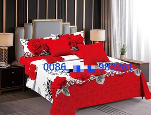 Mẫu Hoa Cotton In Vải 6-Mảnh Bộ Đồ Giường Đặt Vua Kích Thước Được Trang Bị Tấm Sâu Tấm Ga Giường Với Gối Trường Hợp Đệm Trường Hợp - Product Image 2