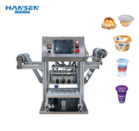Machine de scellage de plateau de bureau, machine de scellage semi-automatique pour gobelets en plastique, yaourt, confiture (convient pour les aliments)