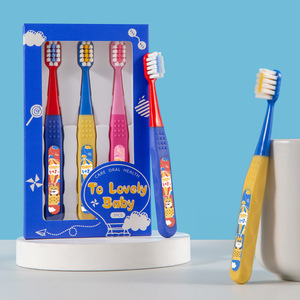 Little Cow Adventure - Cepillo de dientes para niños, cerdas suaves, paquete de 3, para niños de 6 a 15 años, caja de regalo con orificio cuadrado - Product Image 1