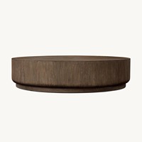 Juego de Mesa de Centro Redonda Moderna para Sala de Estar, Muebles de Madera de Alta Gama Hechos a Mano