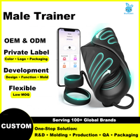 App-gesteuerter Männlicher Trainer mit Penisring 9 Frequenzstufen Vibration Männlicher Masturbator Erwachsenen-Sexspielzeug BlueRabbit Großhandel ODM OEM