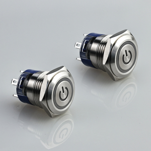 Interruptor de botón LED de acero inoxidable a prueba de agua, encendido/apagado, con bloqueo/momentáneo, 16 mm, IP40, 250 V - Product Image 6