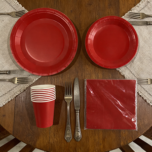 DAMAI - Vajilla de Papel de Color Sólido para Fiestas, Juego de Vajilla Desechable de Color Liso, Platos de 7 y 9 Pulgadas, Vasos de Papel, Servilletas - Product Image 3