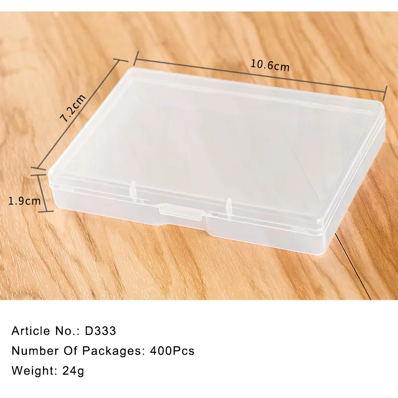 PP kotak penyimpanan portabel transparan, wadah kemasan kosmetik kotak datar plastik kecil persegi panjang