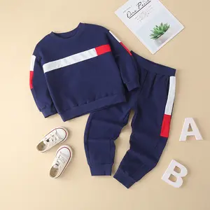 2021 New Toddler Boy Fall Clothing Set tuta blu a maniche lunghe tuta blu 2-6 anni