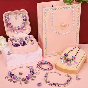 ชุดสร้อยข้อมือทำเสน่ห์สำหรับเด็กผู้หญิง,กล่องของขวัญประกอบด้วยชุดทำเครื่องประดับ66ชิ้นสำหรับงานศิลปะและงานฝีมือของเด็กผู้หญิงอายุ6-12ปี - Product Image 6