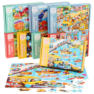 Puzzles personnalisés 100 pièces : Dinosaures et Véhicules, Animaux de la Forêt – Jeu d'éveil éducatif précoce - Product Image 1