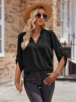 Productos de Moda 2024, Ropa de Mujer, Blusa Informal con Cuello en V y Manga Larga, Blusas de Moda para Mujer