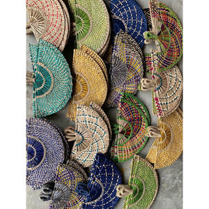 Abanico de hoja de palma tejido grande hecho a mano, paja de bambú natural para exterior, playa, boda, fiesta, frescor y artículo decorativo - Product Image 6