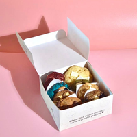 Boîte à pâtisserie pliable en carton pour biscuits et pâtisseries, avec logo personnalisé sur mesure pour biscuits sucrés.