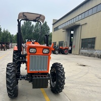 Tractor Agrícola YF504-TS de 50HP con Tracción en las 4 Ruedas y Transmisión por Engranajes, con Toldo, Tractor de Ruedas Pequeño para Cultivo Agrícola, Motor