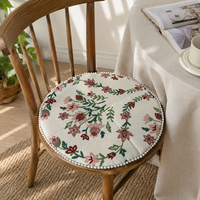 Coussins de siège ronds d'extérieur 100% lin, coussins de canapé, coussin de chaise, coussin de sol imprimé floral personnalisé, fabricant