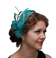 Serre-tête Fascinator Turquoise pour Invitée de Mariage – Nouveau Bandeau Tendance pour Femme