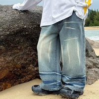 Celana Jeans Anak Laki-laki Musim Semi-Gugur 2025 Model Baru, Celana Panjang Anak Bergaya Kasual dan Trendi dengan Motif Tie-dye, Model Lurus, Longgar, dan Santai.