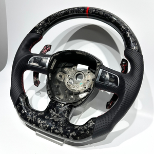 <span class=keywords><strong>Volante</strong></span> <span class=keywords><strong>Deportivo</strong></span> Personalizado de Fábrica en Fibra de Carbono Forjada Negra con Cuero Perforado para <span class=keywords><strong>Audi</strong></span> B7 B8 B9 C6 C7 C8 A3 A4 RS3 RS4 RS6 - Product Image 4