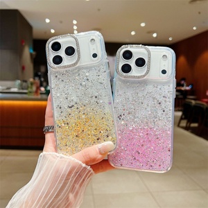 เคสโทรศัพท์มือถือใสสีรุ้งแบบ DIY ประดับกลิตเตอร์เรซิ่น สำหรับ iPhone 17 Air 16 Pro Max ฝาหลัง TPU สีสันสดใส พร้อมเลนส์เพชร IMD - Product Image 4