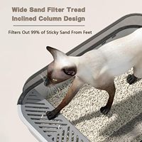 Caixa de Areia para Gatos Aberta com Laterais Altas, à Prova de Respingos, Removível, Fácil de Limpar, em PP, com Pá de Areia Grátis