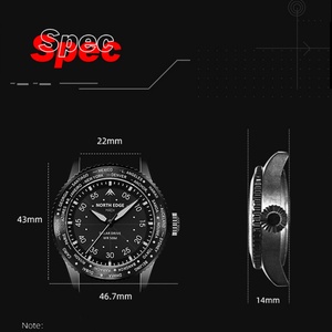 NORTH EDGE 2024 MACH Solar Power Quartz Watch Men Waterproof 50M Men's Pilot Sports Wristwatches Luminous Enviormentally <b>Clock</b> - Product Image 4