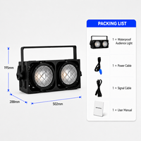 Projecteur de scène à 2 yeux 2x200W COB LED IP65 étanche, haute fidélité des couleurs (CRI), contrôle DMX pour événements extérieurs, concerts et scènes