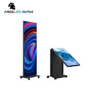 P1.2 P1.5 P1.8 P2.5 Totem d'affichage LED portable et pliable pour intérieur, écran publicitaire numérique pliable, mur vidéo LED