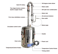 Machine d'extraction d'huiles essentielles 70L Vanille Rose Lavande, Machine de distillation d'huiles essentielles