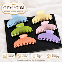 Pince à cheveux Ume Custom Advanced Eco-Friendly New Macaron, couleur blanche à pois, 10,5 cm, en acétate, pour l'été, pour fille.