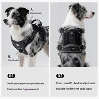 Harnais de poitrail tactique multifonctionnel en nylon anti-explosion pour chiens de taille moyenne et grande, idéal pour l'extérieur et la traction transfrontalière