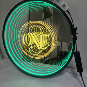<strong>Custom</strong> 3D LED Neon <strong>Infinity</strong> <strong>Mirror</strong> Letters Logo Sign for Office Bar Companies-Multi Color Shop Wall <strong>Decoration</strong> Business Light - Product Image 1