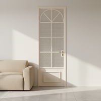 Porte battante en alliage d'aluminium de style français vintage avec finition verre, isolation acoustique, pour salle de bain, hôtel, villa, usage intérieur, aspect antique