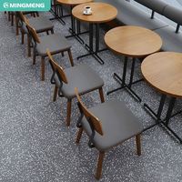 Muebles de Restaurante Comerciales de Roble Personalizados, Juego de Mesa y Sillas de Comedor de Madera y Cuero de Lujo Moderno para el Hogar