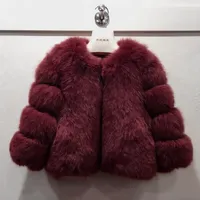 Nouveau manteau en fourrure de renard véritable de luxe pour enfants, manteau entièrement en cuir avec manches rayées, veste en fourrure véritable de haute qualité pour enfants, fourrure de renard naturelle