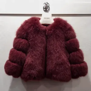 Nuovo Lussuoso Cappotto in <span class=keywords><strong>Vera</strong></span> Pelliccia di Volpe per Bambini, Giacca in <span class=keywords><strong>Pelle</strong></span> con Maniche a Righe, Alta Qualità, <span class=keywords><strong>Vera</strong></span> Pelliccia Naturale di Volpe - Product Image 5