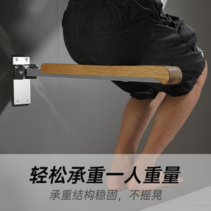 Barra de apoyo de madera maciza con pasamanos de acero inoxidable 304, barra de seguridad moderna y sencilla para baño, para personas mayores, soporte anticaídas - Product Image 3