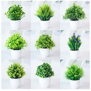 20-25cm bonsái flores simulación pequeñas plantas en maceta bonsái verde artificial para mesa de oficina en casa