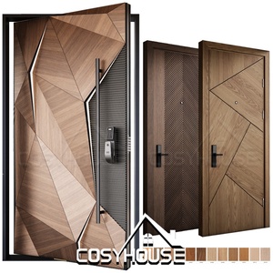 Puerta de Entrada Pivotante de Aluminio de Lujo con Puerta Interior de Madera Moderna, Solución de Puerta Personalizada para Proyectos Residenciales de Villas - Product Image 3