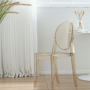 เก้าอี้จัดเลี้ยงคริสตัลอะคริลิกแบบพกพาด้านหลังเก้าอี้รับประทานอาหารพลาสติกรูปทรงผีด้านหลังงานแต่งงานร้านอาหารกลางแจ้งห้องนอนโรงเรียนวิลล่า - Product Image 4