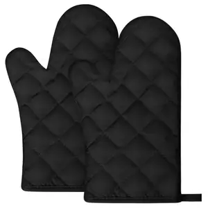 Oven Mitts and Pot Holders with Cooking Apron Set Heat Resistant Kitchen Mitten Gloves and Silicone Non-Slip Potholders & apron