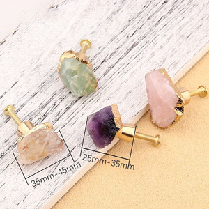 Light Luxury Amethyst Crystal Fluorite Brass Handle <strong>Knob</strong> Drawer Wardrobe <strong>Door</strong> Furniture Drawer Shoe Cabinet Handle <strong>Knob</strong> - Product Image 3