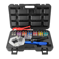 Herramienta de crimpado de mangueras hidráulicas, herramienta de crimpado de CA para accesorios de manguera con púas y rebordes, kit manual de crimpado de mangueras de CA para reparación de aire acondicionado