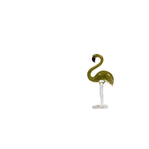 Décoration de jardin artistique en verre soufflé, figurine de Noël flamant rose personnalisée, style mini vert, écologique - Product Image 1