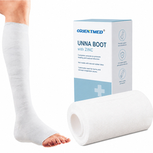 Apósito de pasta de óxido de zinc Calamine elástico Unna Boot 10.2cm x 9m |   Certificado CE Clase II Alivio Calmante del Picor para Úlceras <span class=keywords><strong>Venosas</strong></span> en las Piernas - Product Image 1