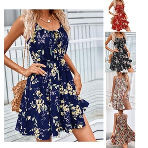 Vestido Casual Elegante de Verano 2024, Diseño ODM/OEM, Sin Mangas, Estampado, Cintura Elástica, Corto y Ajustado para Mujer - Product Image 1