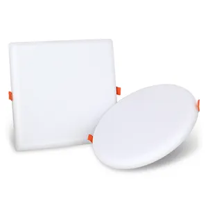 Carcaça de alumínio de alto brilho, sem moldura, painel redondo, 9w, 18w, 24w, 36w, smd, luz de painel led