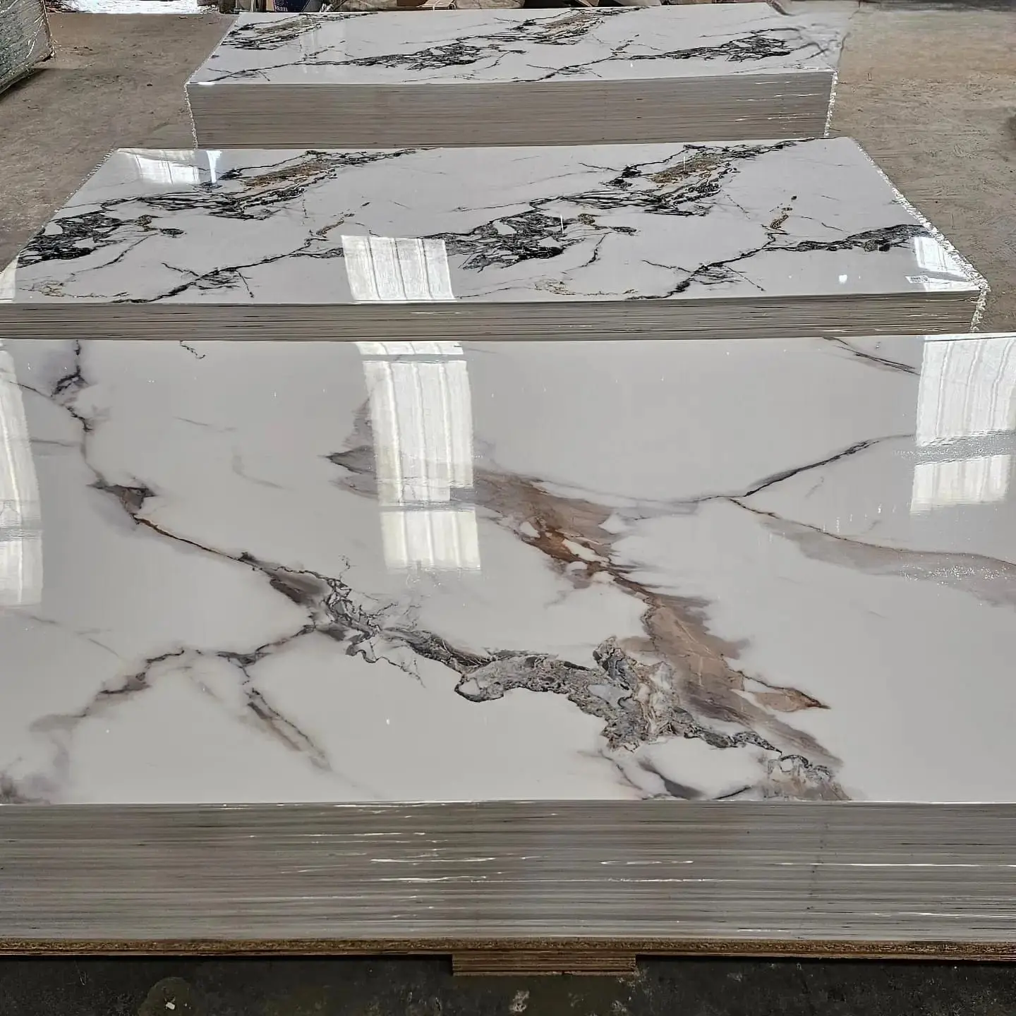 Spc UV Panel tường 1220*2900*3 mét PVC tấm đá cẩm thạch bảng đá cẩm thạch mô hình PVC bọt Hội Đồng Quản trị cho nhà sản xuất Hot Bán