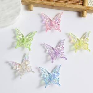 Breloques Papillon Transparents en Résine pour DIY, Accessoires pour Pinces à Cheveux, Matériel pour Épingles à Cheveux et Broches Faites à la Main, Style Classique, 6 Couleurs - Product Image 3