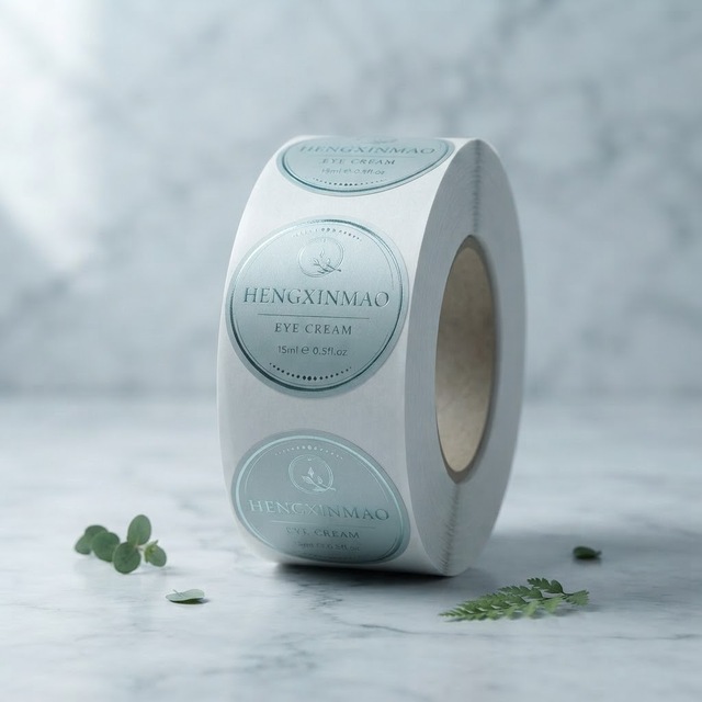 Low MOQ Custom Compostable Packaging Labels Sticker Roll with Custom Shape Adhesive Laminate PP Glossy/Matte Finish Waterproof