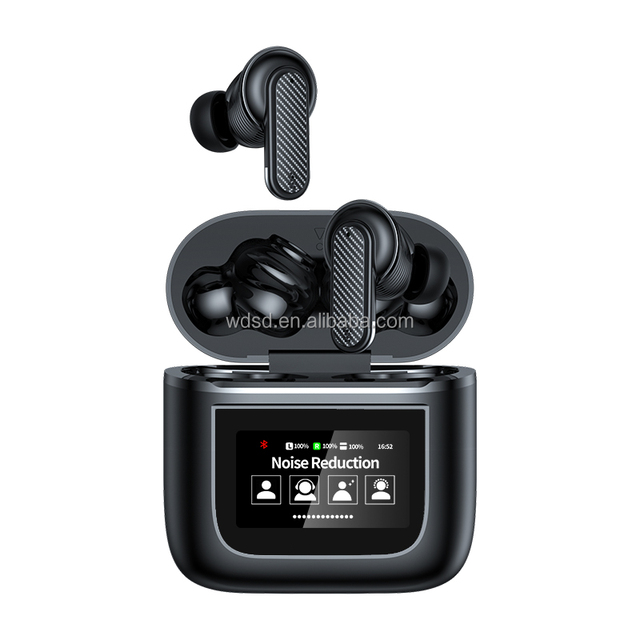 Wireless Sports Earbuds LCD Touch Screen Digital Display ENC Noise Cancelling Hi-Fi Sound IPX-5 Waterproof Built-in Mic JL
