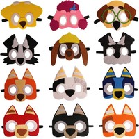 Accesorios de rendimiento para el Día de los niños Serie de máscaras de perro de fieltro de Halloween para decoraciones de fiesta