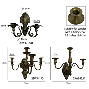 Candelabro <span class=keywords><strong>de</strong></span> <span class=keywords><strong>Pared</strong></span> <span class=keywords><strong>de</strong></span> Hierro con Relieve Tallado en Bronce Estilo Rococó Europeo Antiguo, Magnífico Candelabro con Flores para Decoración <span class=keywords><strong>de</strong></span> <span class=keywords><strong>Pared</strong></span> Interior - Product Image 6