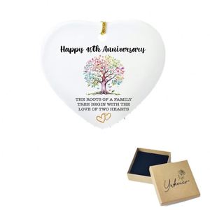 New Design <b>Heart</b> Shaped Ceramic Ornament 25Th Wedding Anniversary Christmas Ceramic Pendant - Product Image 5